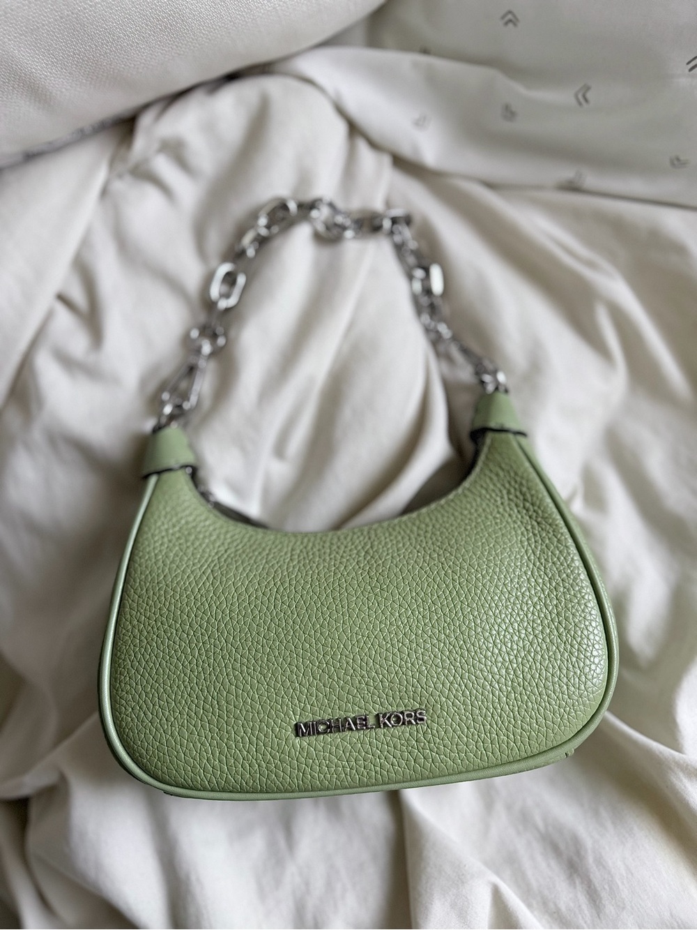 Michael Kors Sage Pebbled Leather Chain-Handle Shoulder Bag